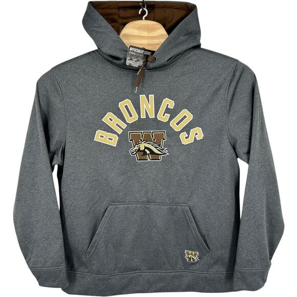 NWT Men's Grey Brown NCAA Western Michigan Broncos Hoodie Sweatshirt Sz Large - Picture 1 of 8